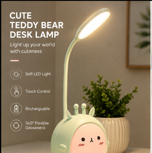 Cute Teddy Bear Rechargeable LED Desk Lamp